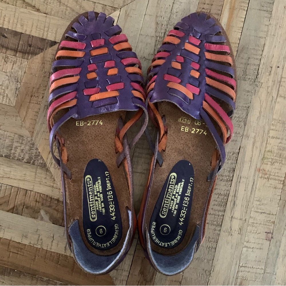 Huarache Style Multicoloured Sandals